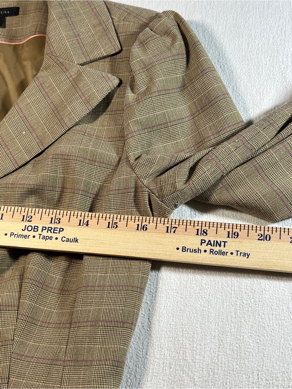 Plaid Single-Breasted Women's Blazer Jacket -Preppy, Collegiate, Tailored - Picture 9 of 10